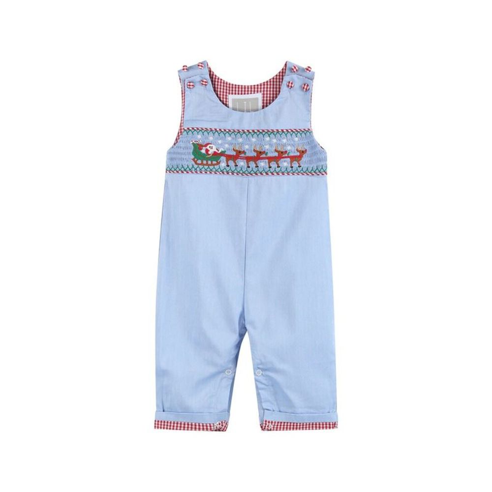Lil Cactus Smocked Santa & Sleigh Overall